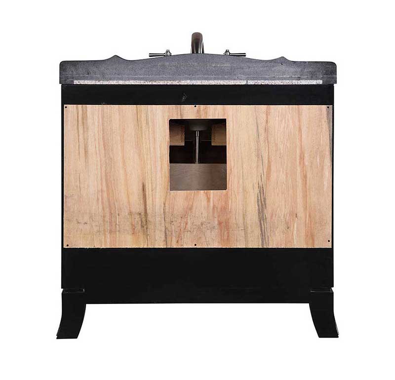 Legion Furniture 38" Solid Wood Sink Vanity With Granite Top-No Faucet And Backplash Black 2