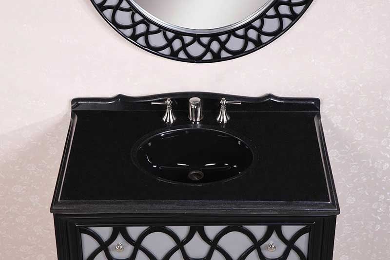 Legion Furniture 38" Solid Wood Sink Vanity With Granite Top-No Faucet And Backplash Black 6