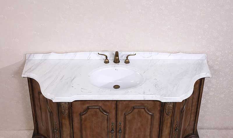 Legion Furniture 68" Solid Wood Sink Vanity With Marble Top-No Faucet And Backsplash Anitque Tan 4