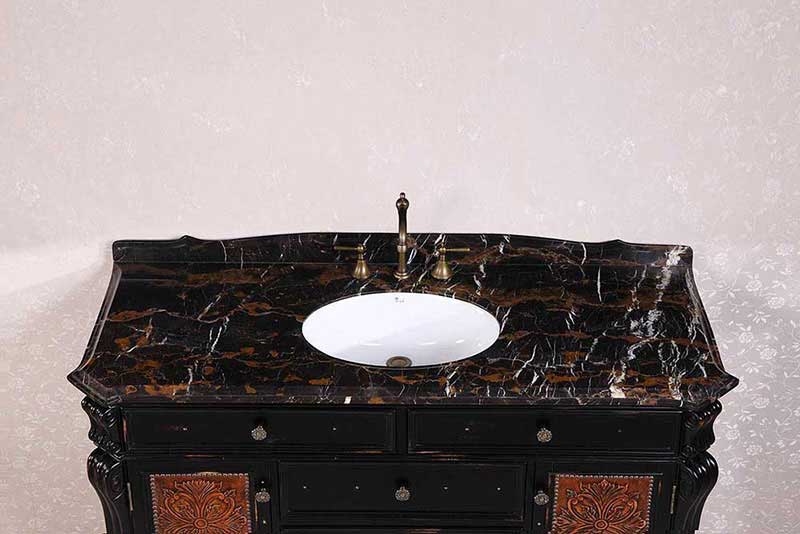 Legion Furniture 60" Solid Wood Sink Vanity With Granite Top-No Faucet And Backsplash Antique Espresso 14