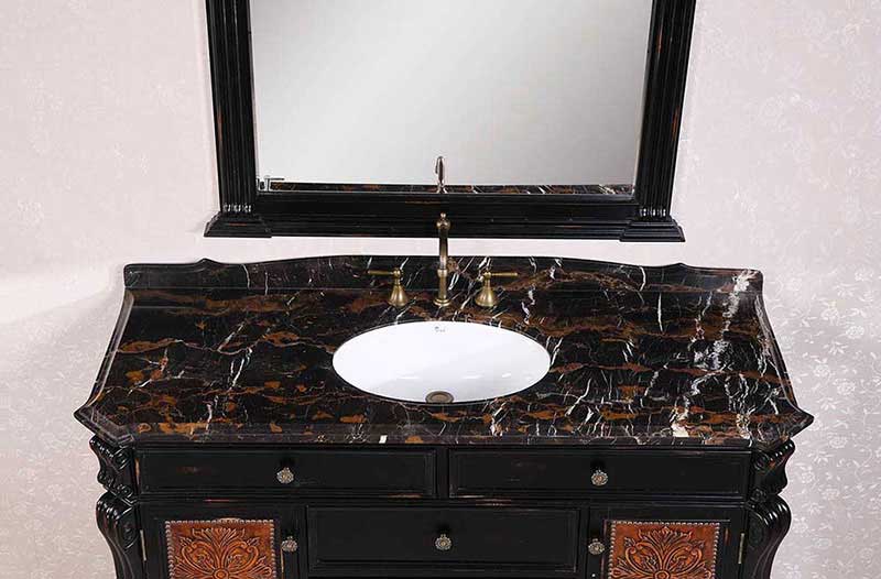 Legion Furniture 60" Solid Wood Sink Vanity With Granite Top-No Faucet And Backsplash Antique Espresso 13
