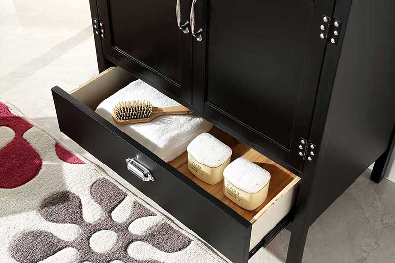 Legion Furniture 30" Black Color Wood Sink Vanity With Ceramic Top-No Faucet Matt Black 7