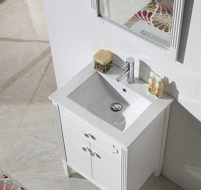 Legion Furniture 24" Wood Sink Vanity With Ceramic Top-No Faucet White 5