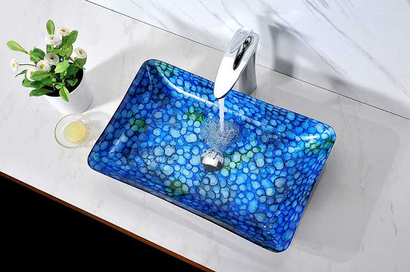 Anzzi Assai Series Deco-Glass Vessel Sink in Lustrous Blue 8