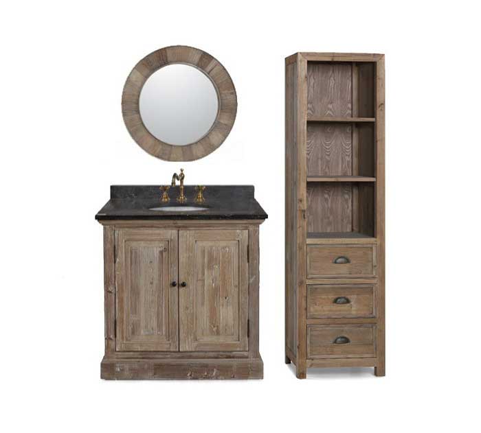 InFurniture 36" Solid Recycled Fir Sink Vanity With No Faucet WK1836