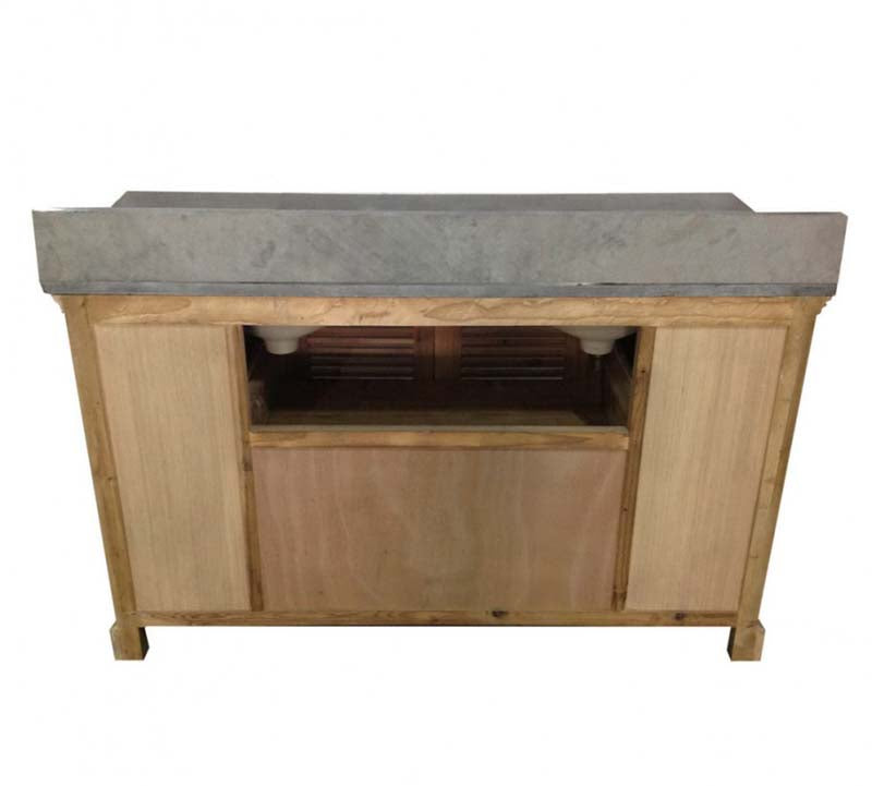 InFurniture 60" Solid Recycled Fir Double Sink Vanity With No Faucet WK1960 4