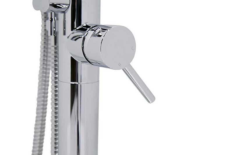 Anzzi Sens Series 2-Handle Freestanding Claw Foot Tub Faucet with Hand shower in Polished Chrome 8