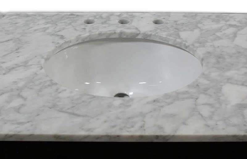 Legion Furniture 48" Antique Coffee Sink Vanity With Carrara White Top And Matching Backsplash Without Faucet 7