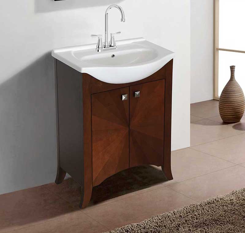 Legion Furniture 24" Royal Walnut Sink Vanity, No Faucet
