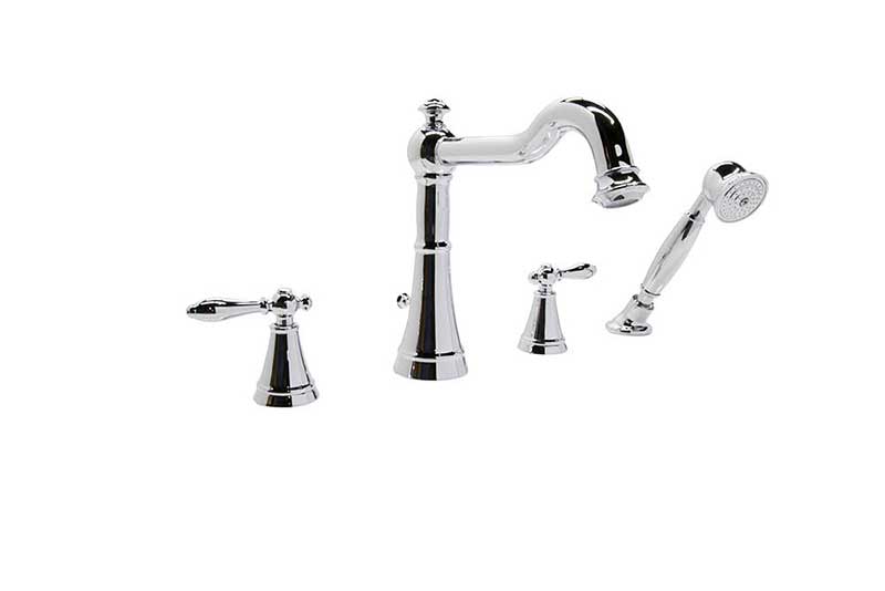 Anzzi Ahri Series 2-Handle Roman Bathtub Faucet with Shower Wand in Polished Chrome
