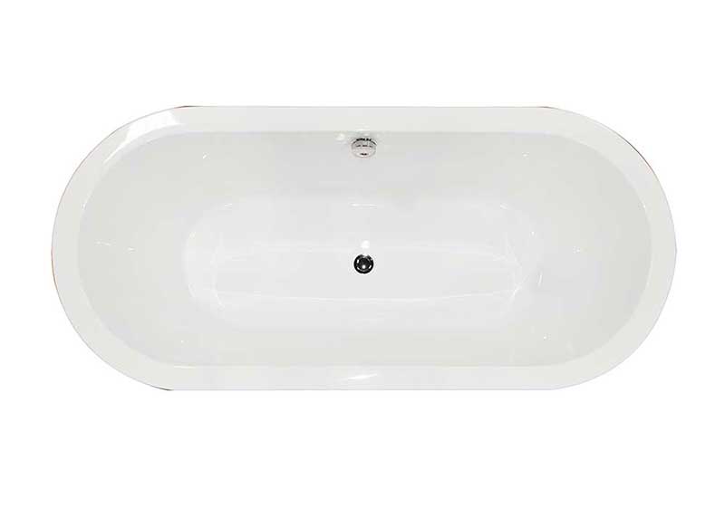 Anzzi Dualita 66.75 in. One Piece Acrylic Freestanding Bathtub in Glossy Black and White 4