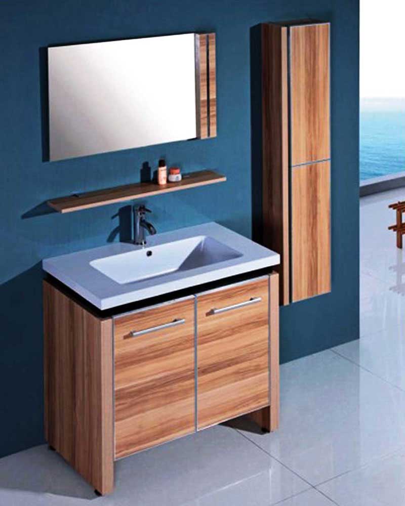 Legion Furniture Sink Vanity With Mirror And Side Cabinet - No Faucet Light Maple
