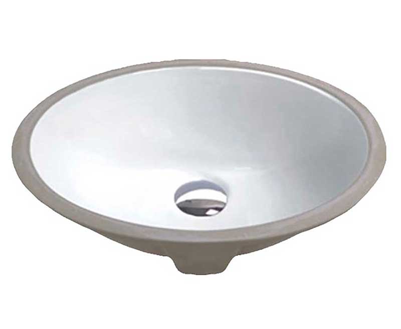 Anzzi Rhodes Series 7.5 in. Ceramic Undermount Sink Basin in White