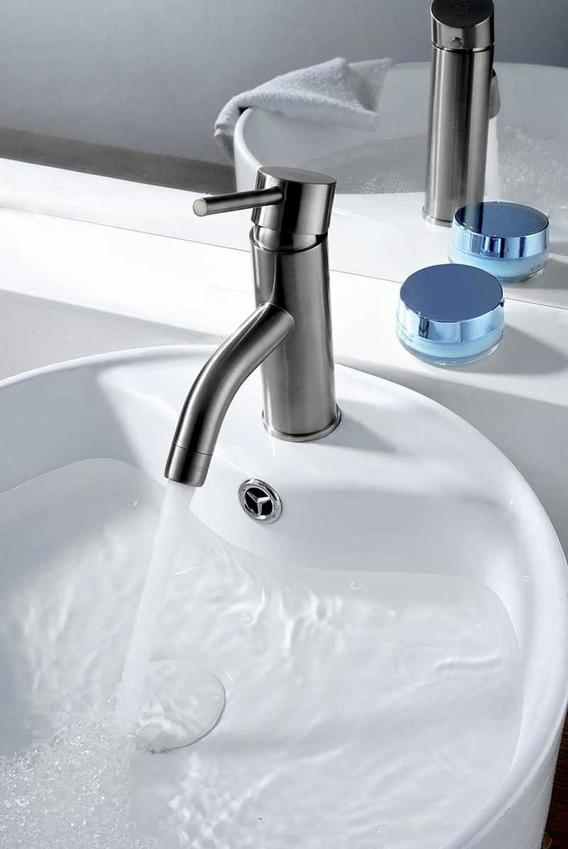 Anzzi Bravo Series Single Handle Bathroom Sink Faucet in Brushed Nickel 6