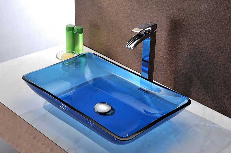 Anzzi Harmony Series Deco-Glass Vessel Sink in Cloud Blue 6