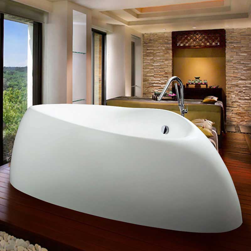 Aquatica Organic 87" x 53" Freestanding Hybrid Acrylic-Composite Bathtub
