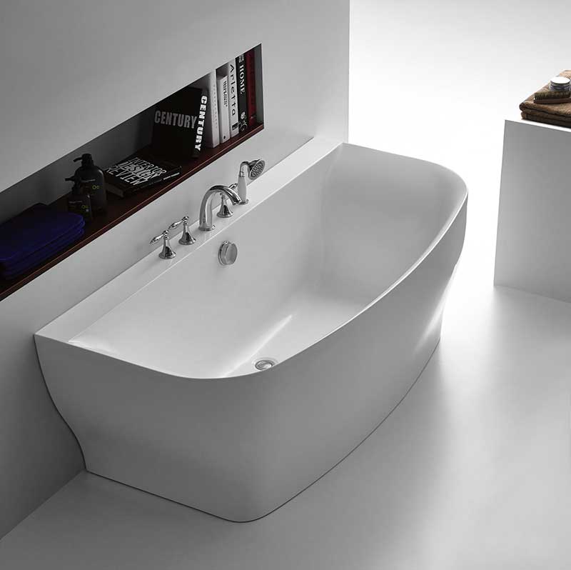 Anzzi Bank Series 5.41 ft. Freestanding Bathtub in White FT-AZ112 2