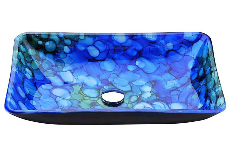 Anzzi Voce Series Deco-Glass Vessel Sink in Lustrous Blue