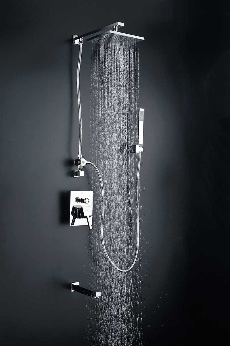 Anzzi Byne Single Handle Wall Mounted Showerhead and Bath Faucet Set in Polished Chrome 4