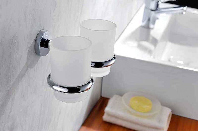 Anzzi Caster Series Double Toothbrush holder in Polished Chrome 3