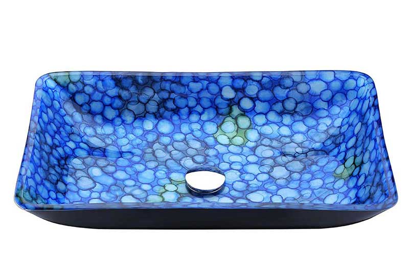 Anzzi Assai Series Deco-Glass Vessel Sink in Lustrous Blue