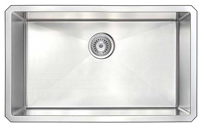 Anzzi VANGUARD Series 30 in. Under Mount Single Basin Handmade Stainless Steel Kitchen Sink 10