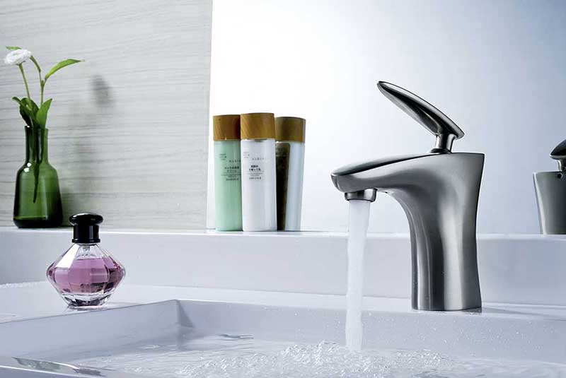 Anzzi Tone Series Single Handle Bathroom Sink Faucet in Brushed Nickel 2