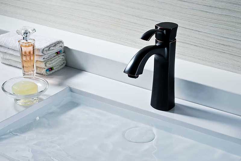 Anzzi Rhythm Series Single Handle Bathroom Sink Faucet in Oil Rubbed Bronze 3