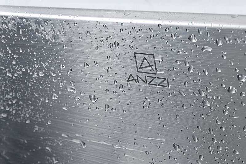 Anzzi VANGUARD Series 32 in. Under Mount Single Basin Handmade Stainless Steel Kitchen Sink 17