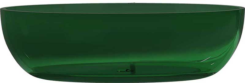 Opal 67 in. One Piece Anzzi Stone Freestanding Bathtub in Translucent Emerald Green  3