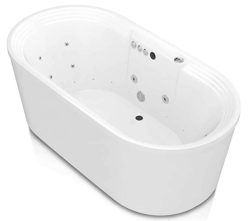 Anzzi Sofi 5.6 ft. Center Drain Whirlpool and Air White Bathtub FT-AZ201