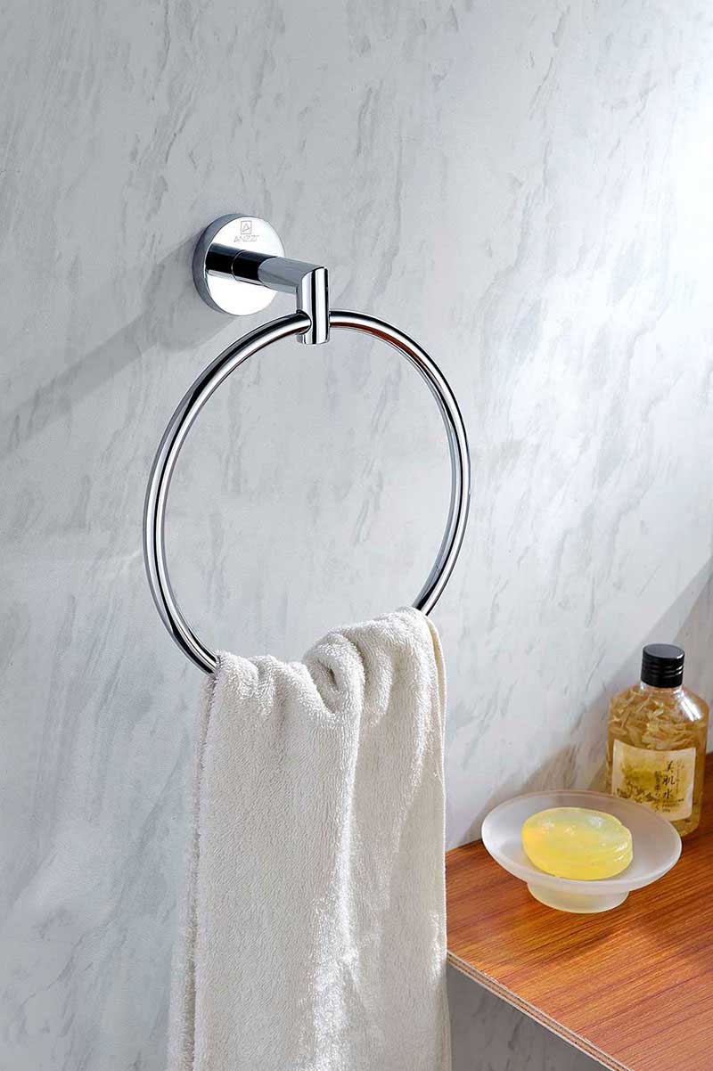 Anzzi Caster 2 Series Towel Ring in Polished Chrome 3