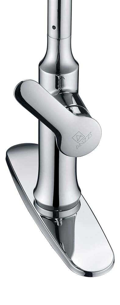 Anzzi Cresent Single Handle Pull-Down Sprayer Kitchen Faucet in Polished Chrome KF-AZ1068CH 3