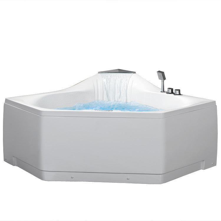 Ariel Bath 59" x 59" Corner Whirlpool Tub with Waterfall Faucet 2