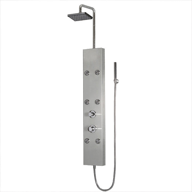 Ariel Bath Stainless Steel 63.8" Thermostatic Shower Panel