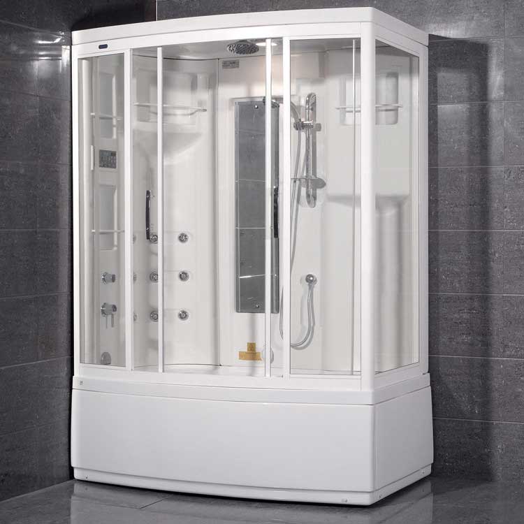 Ariel Bath Aromatherapy Sliding Door Steam Shower with Bath Tub with Left Side Configuration