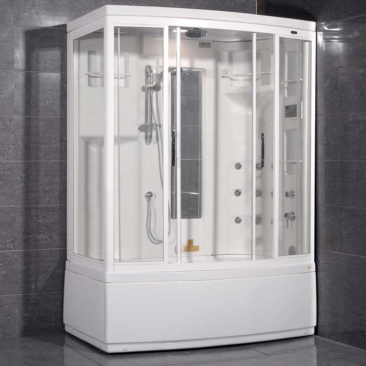 Ariel Bath Aromatherapy Sliding Door Steam Shower with Bath Tub with Right Side Configuration