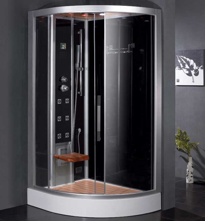 Ariel Bath Platinum 47.7" x 35.4" x 89" Pivot Door Steam Shower with Left Side Configuartion