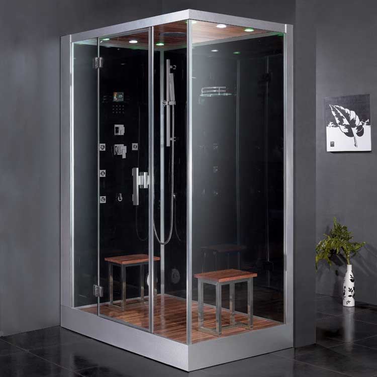 Ariel Bath Platinum 59" x 35.4" x 89.2" Pivot Door Steam Shower with Left Side Configuartion