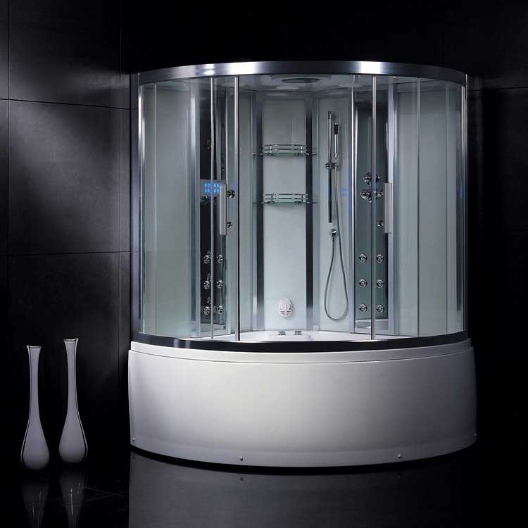 Ariel Bath Platinum 3 kW Steam Shower with Whirlpool Bathtub