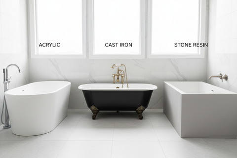 Bathtub Materials Comparison Guide: Acrylic vs. Cast Iron vs. Stone Resin (2026)