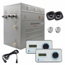 Steam Planet Superior Encore Plus 12kw Self-Draining Steam Bath Generator with Dual Bluetooth Horizontal Digital Keypads in White