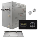 Steam Planet Superior Encore 12kw Self-Draining Steam Bath Generator Kit with Horizontal Digital Keypad in Black and a Drip Pan
