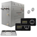Steam Planet Superior Encore 12kw Self-Draining Steam Bath Generator with Dual Horizontal Digital Keypad in Black with Drip Pan