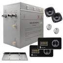 Steam Planet Superior Encore Plus 9kw Self-Draining Steam Bath Generator with Dual Bluetooth Horizontal Digital Keypads in Black with Drip Pan
