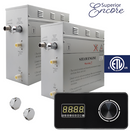 Steam Planet Superior Encore 18kw Self-Draining Steam Bath Generator with Horizontal Digital Keypad in Black