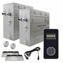 Steam Planet Superior Encore 18kw Self-Draining Steam Bath Generator Kit with Vertical Digital Keypad in Black and a Drip Pan