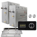 Steam Planet Superior Encore 18kw Self-Draining Steam Bath Generator Kit with Horizontal Digital Keypad in Black and a Drip Pan