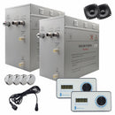 Steam Planet Superior Encore Plus 24kw Self-Draining Steam Bath Generator with Dual Bluetooth Horizontal Digital Keypads in White