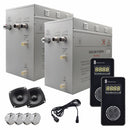 Steam Planet Superior Encore Plus 24kw Self-Draining Steam Bath Generator with Dual Bluetooth Vertical Digital Keypads in Black